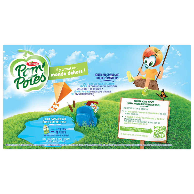 Pom'Potes Compote Pomme Le Pack De 12x90g