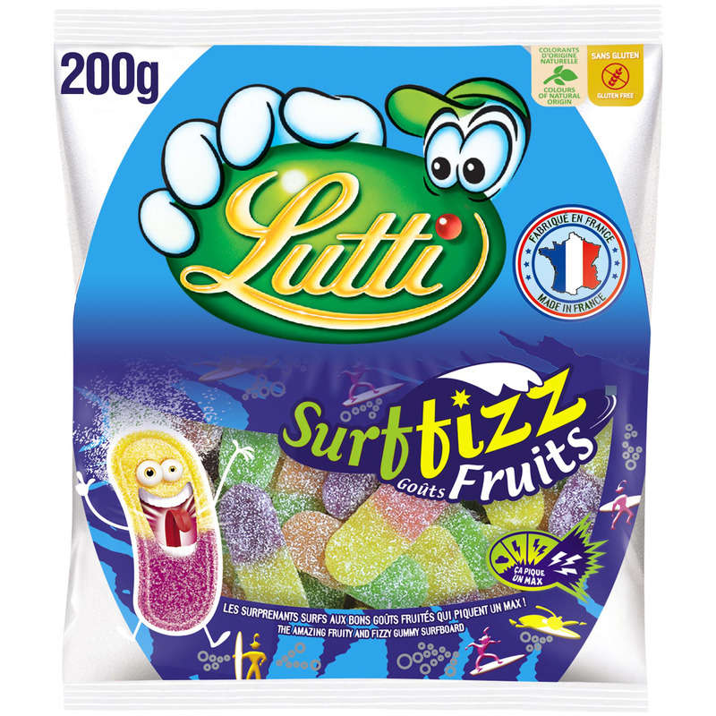 Lutti Bonbons Surffizz Goûts Fruits 200g