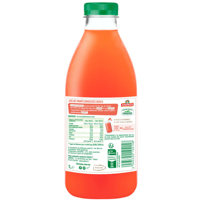 Andros Jus De Pamplemousse 1L