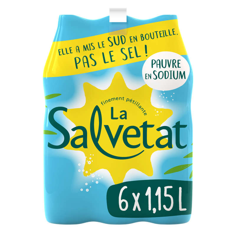 Salvetat Eau Naturellement Gazeuse 6x1,15L