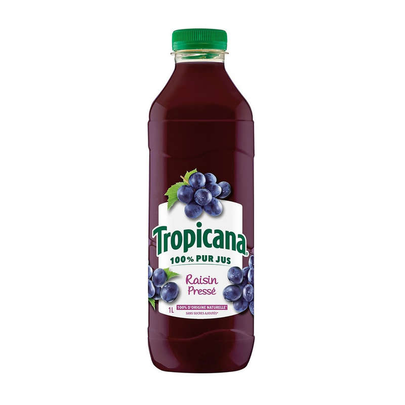 Tropicana Pur Jus de Raisin Pressé la Bouteille de 1L