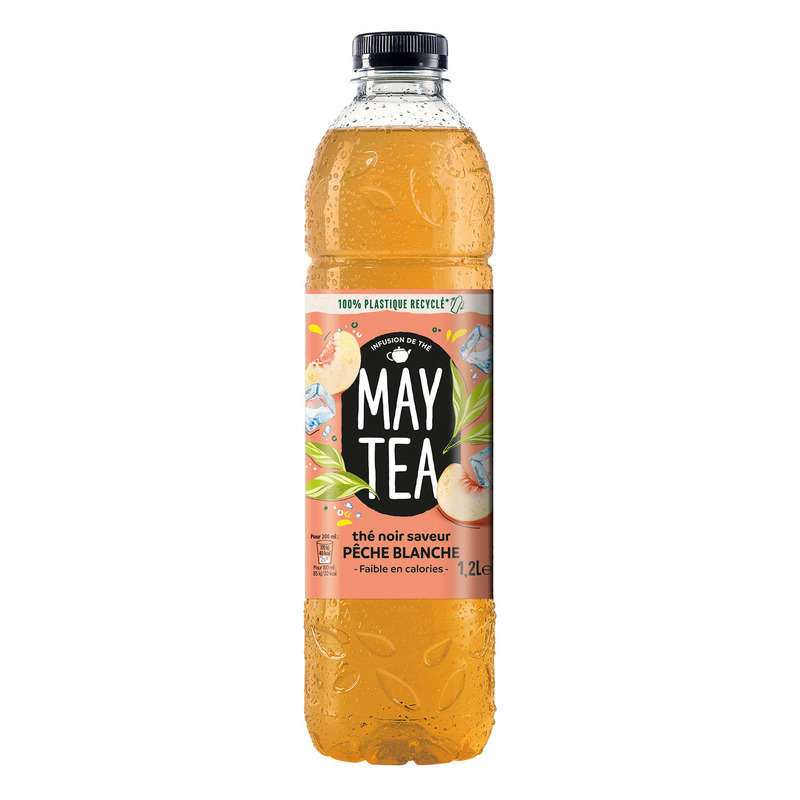 May Tea Thé Noir Saveur Pêche Blanche 1,2L