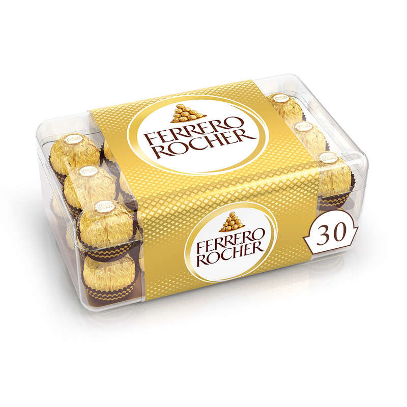 Ferrero Rocher Fines x30 Gaufrettes Enrobées De Chocolat Au Lait Noisettes 375g