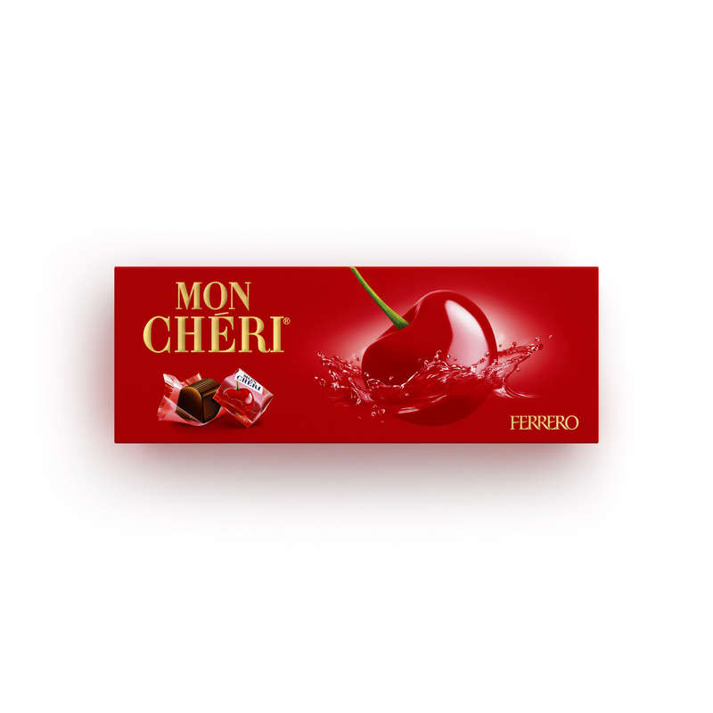 Mon Chéri x16 Bonbons Chocolat Noir Fourrés Cerise Et Liqueur 168g