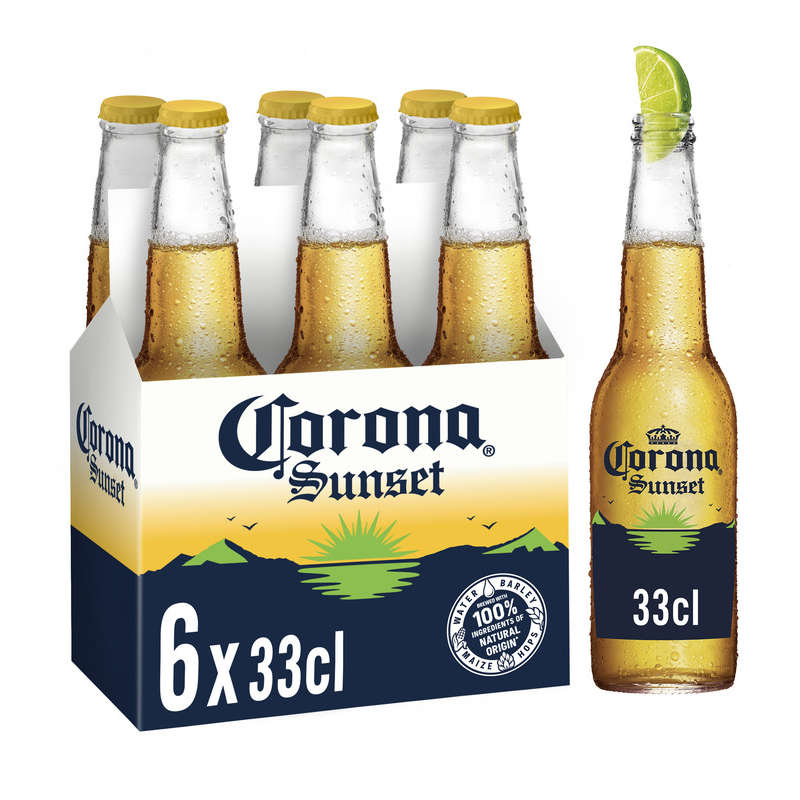 Corona Sunset Bière Au Spiritueux Mexicain & Vrai Jus De Fruit 6x33cl