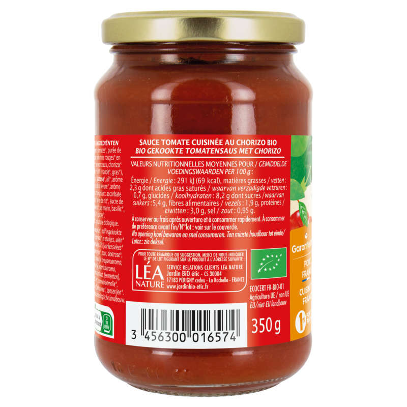 Jardin bio sauce bolognaise au chorizo 350g