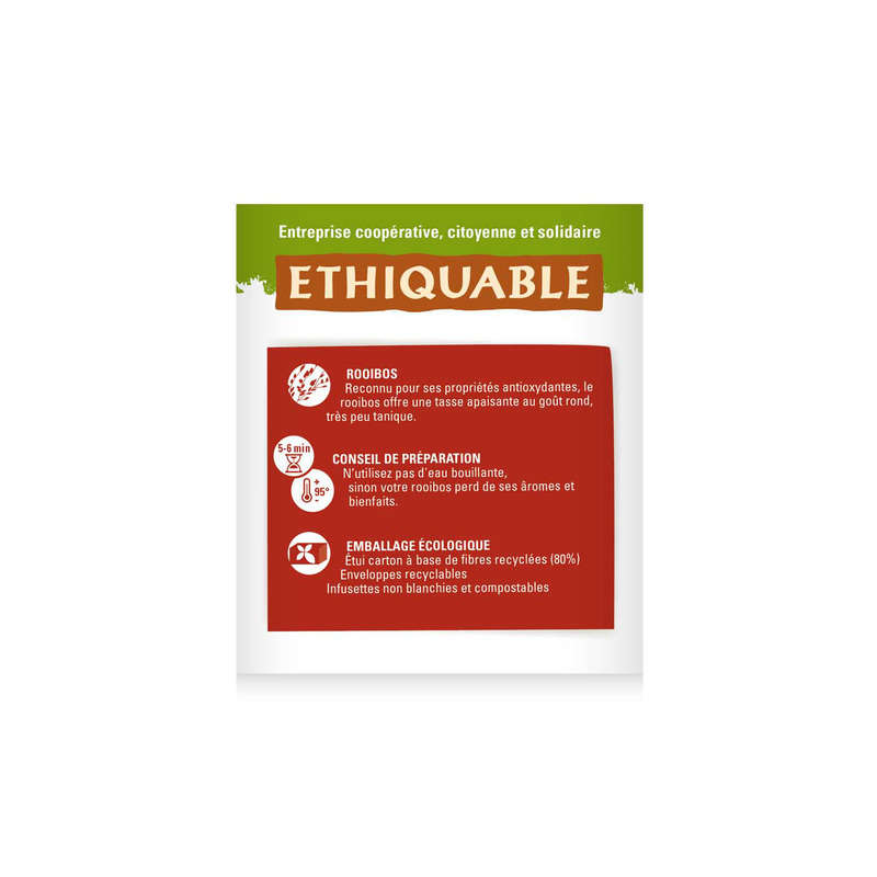 Ethiquable Rooibos Afrique Du Sud sans Théine Bio 40g