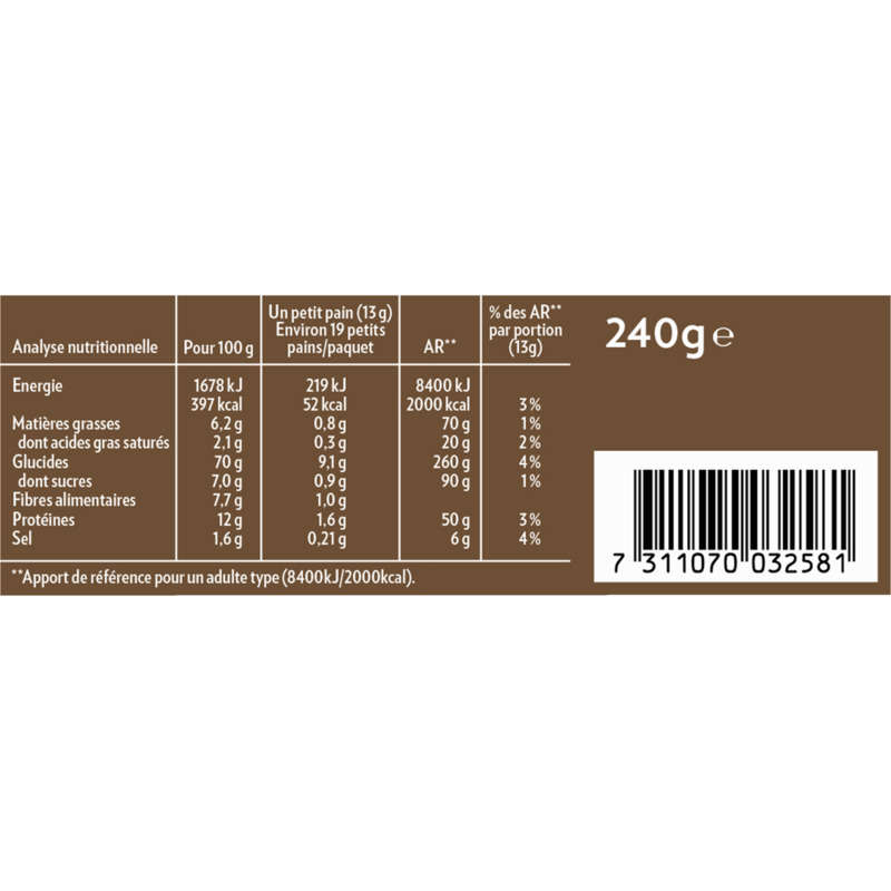 Krisprolls Petits Pains Suédois Complets 240g