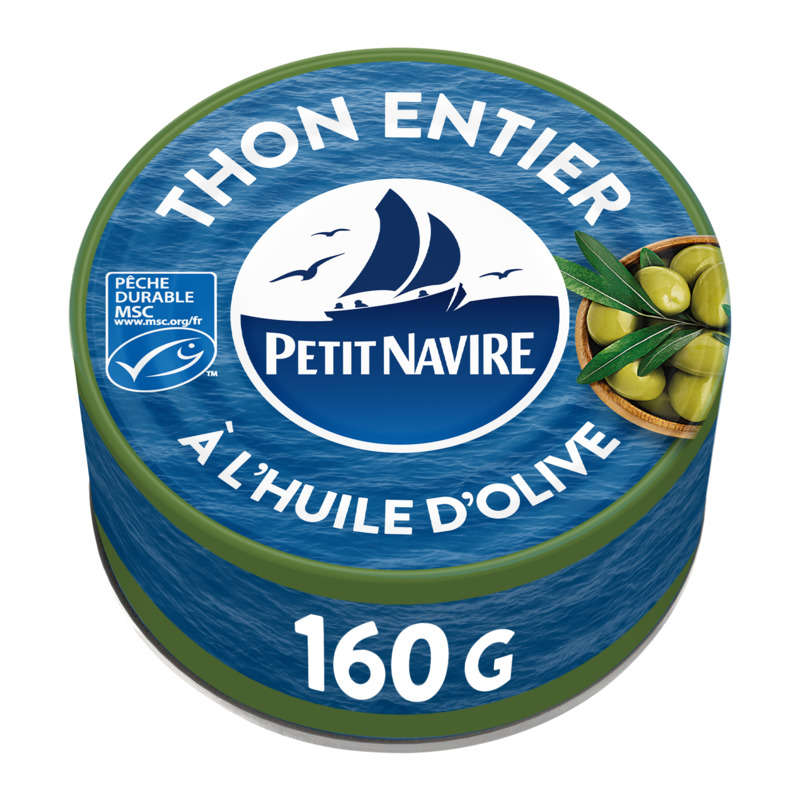 Petit Navire Thon Entier Msc Huile D'Olive Vierge Extra 160g