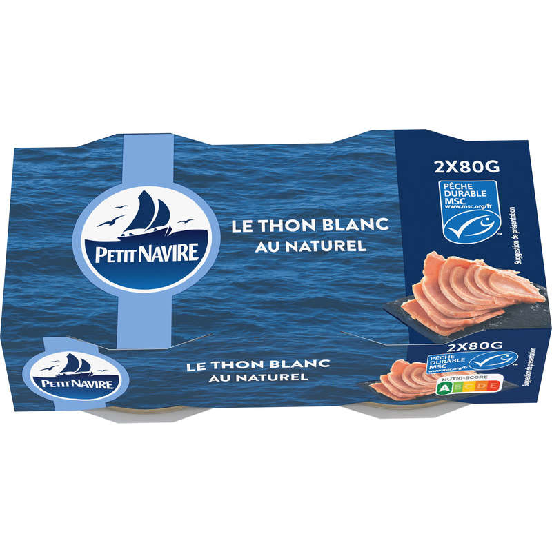 Petit Navire Thon Blanc Au Naturel 2x56g