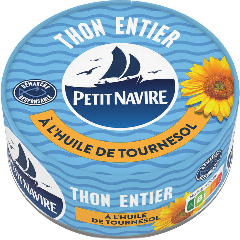 Petit Navire Thon Entier Huile De Tournesol 112g