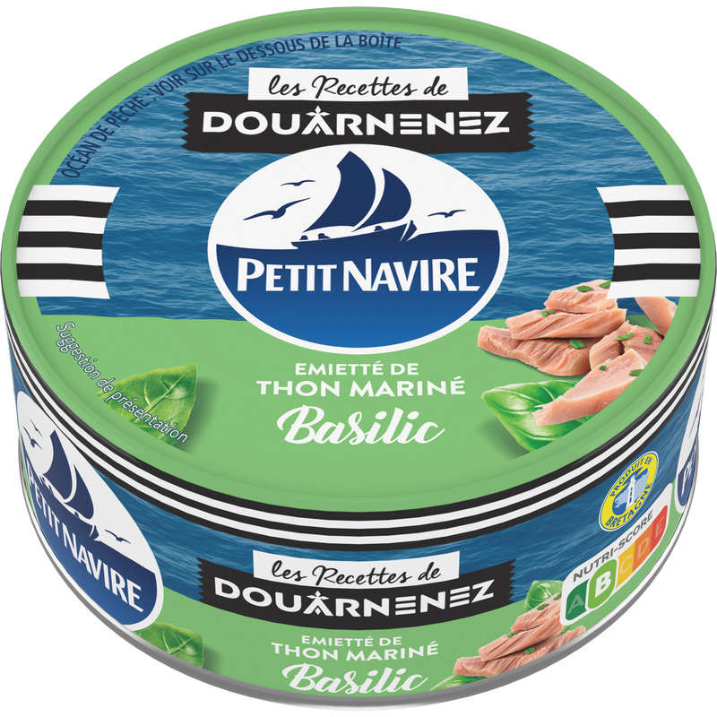 Petit Navire Emiétté de Thon Le Mariné Basilic 110g