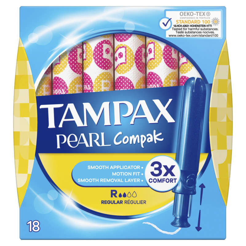 Tampax Pearl Compak Tampons Flux Régulier x18