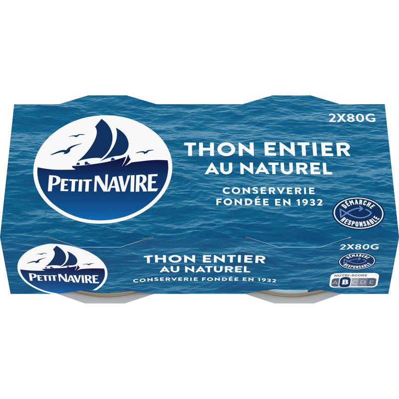 Petit Navire Thon entier Albacore au naturel 2x56g