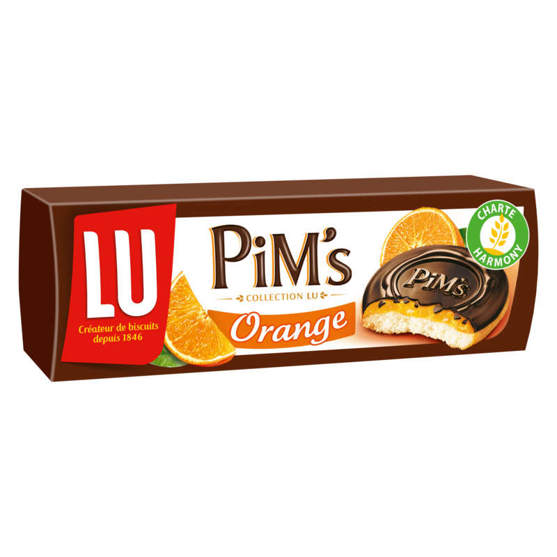 Lu Pim's Biscuits génoise Orange et nappage Chocolat 150g