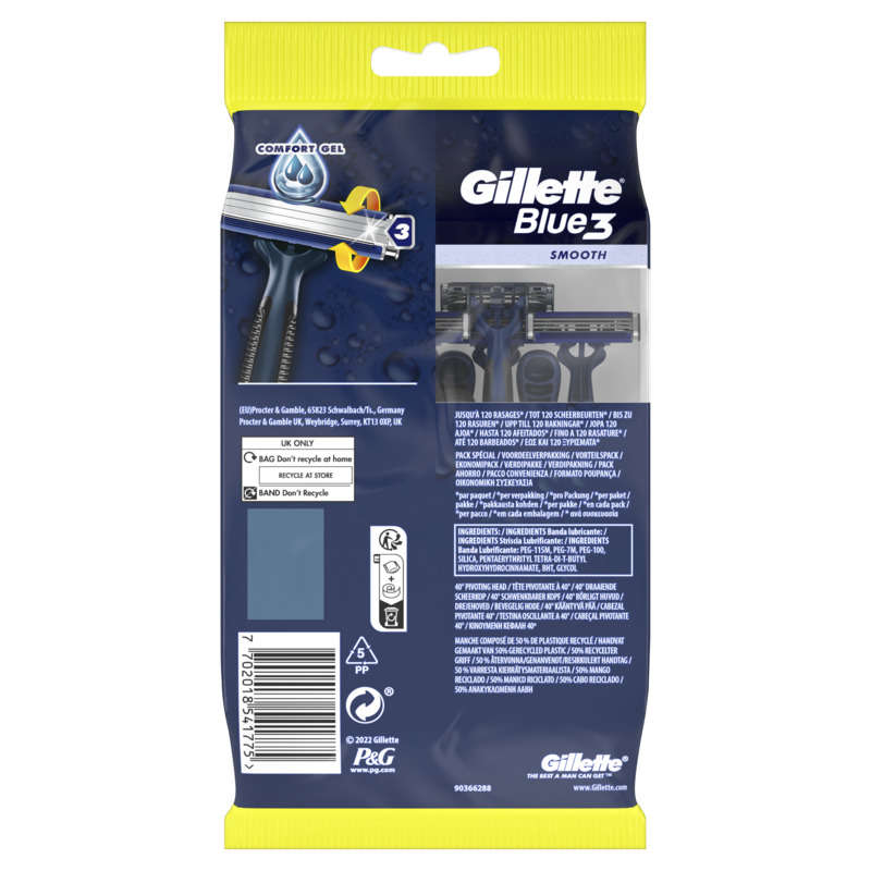 Gillette Rasoirs Jetables Blue3 Smooth x12