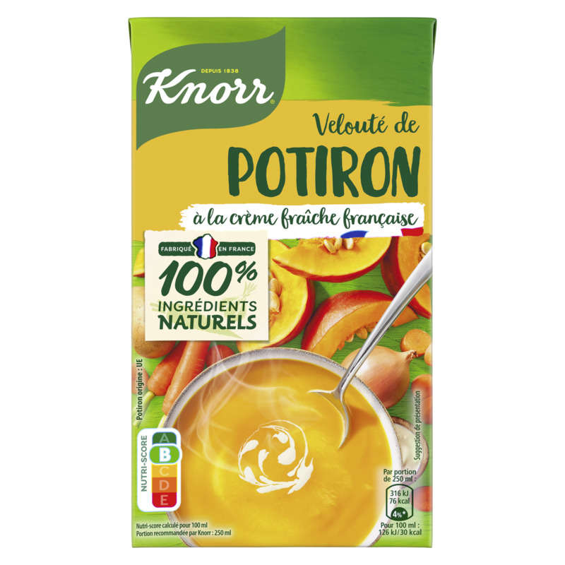 Knorr Soupe Velouté de Potiron à la Crème fraiche Française 1L