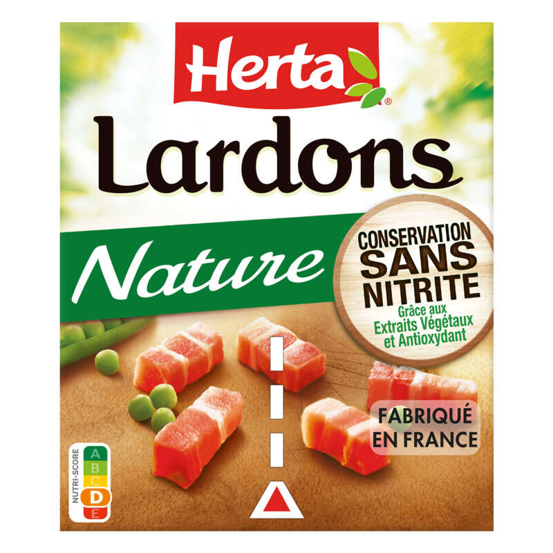 Herta Lardons Nature sans nitrite 2x75g