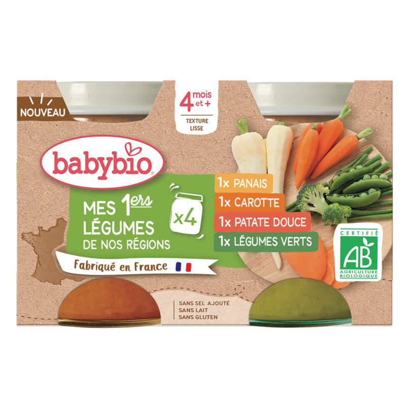 Babybio mes 1ers légumes de nos régions bio 130g