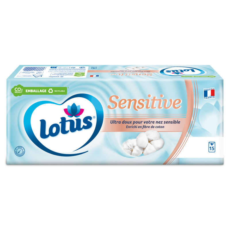 Lotus Mouchoirs Etuis Sensitive x15