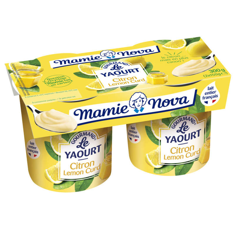 Mamie Nova Yaourt au citron, lemon curd 2x150G