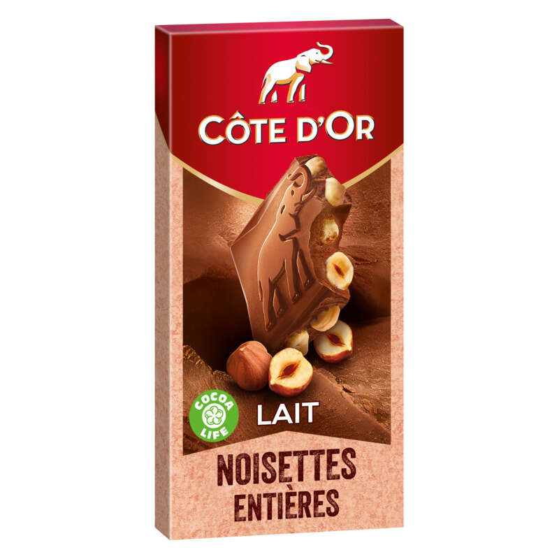 Côte D'Or Tablette Chocolat Au Lait Noisettes Entières 180g