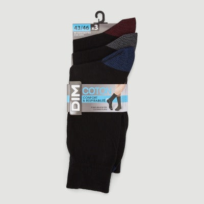 DIM Lot De 3 Paires De Chaussettes Anthracite Homme T39/42