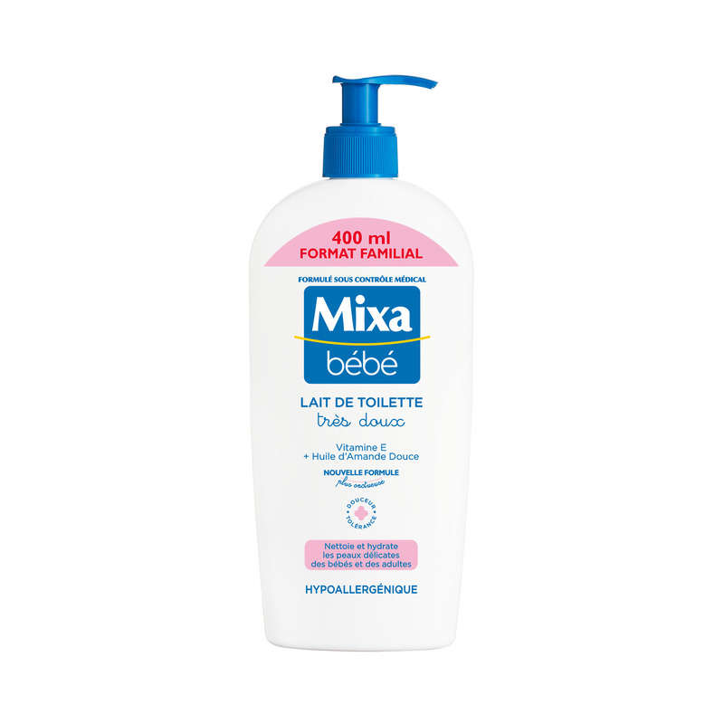 Mixa Bébé Lait de Toilette Bébé Très Doux 400ml