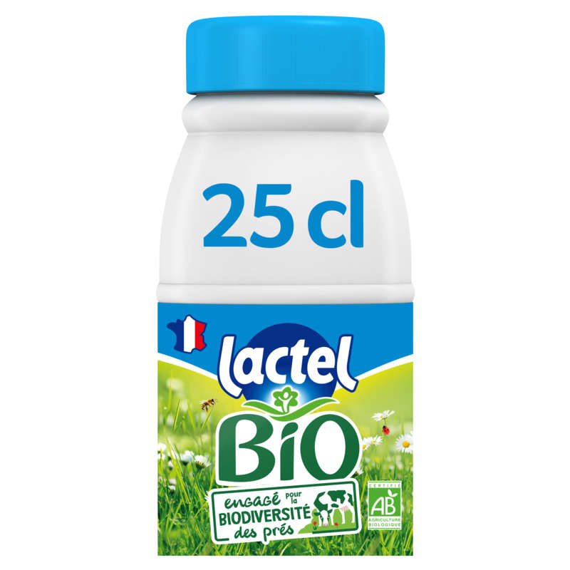 Lactel Lait Bio, Demi-Ecrémé 25cl