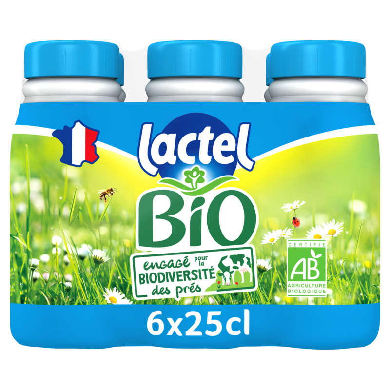 Lactel Lait Demi-Écrémé Bio 6x25cl
