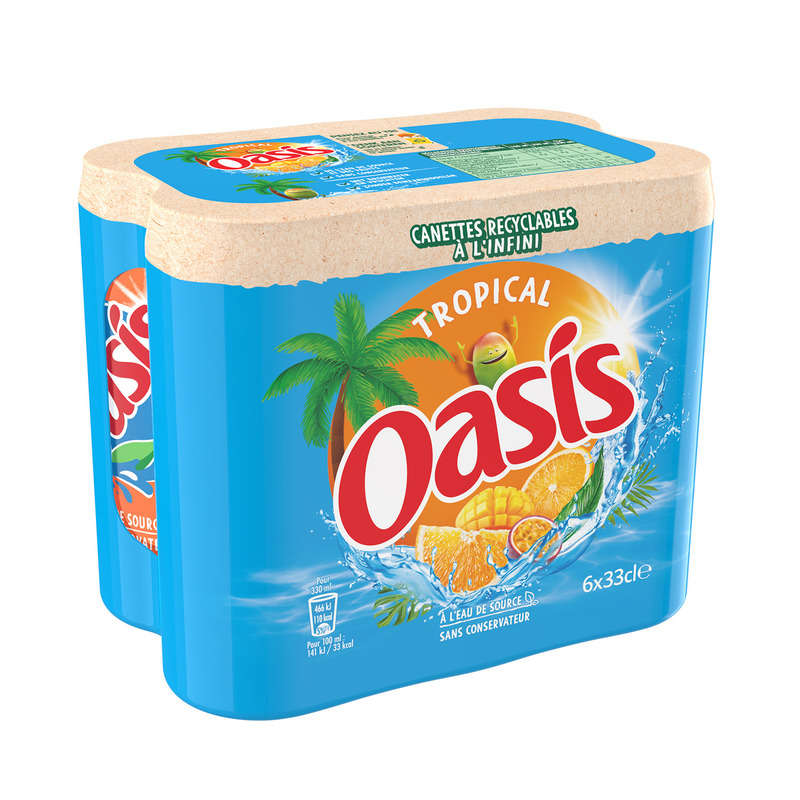Oasis Tropical boisson aux Fruits Pack Canettes 6x33cl