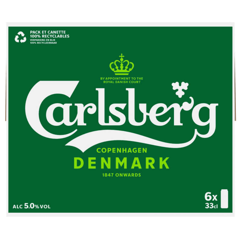 Carlsberg Bière Blonde Danoise 6x33cl