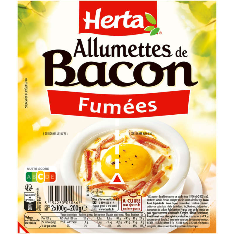 Herta Allumettes de bacon 200g