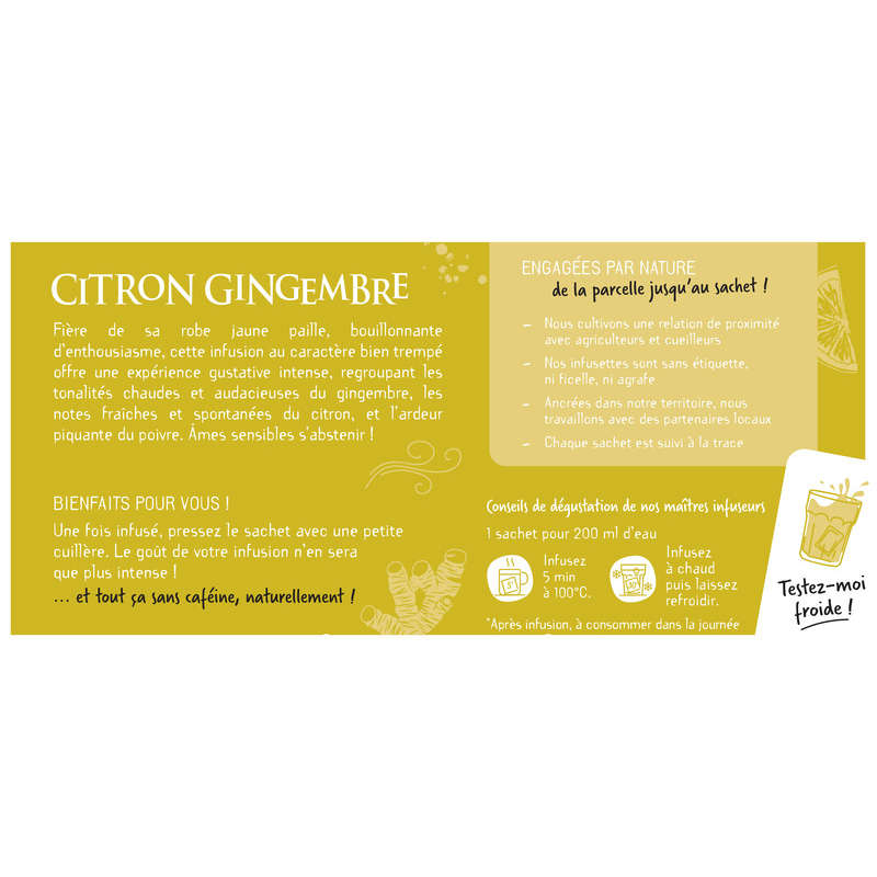 Les 2 Marmottes Infusion Citron Gingembre x30 48g