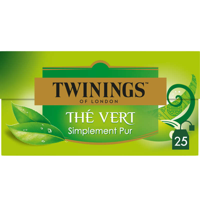 Twinings Thé Vert Simplement Pur 25 Sachets 50g