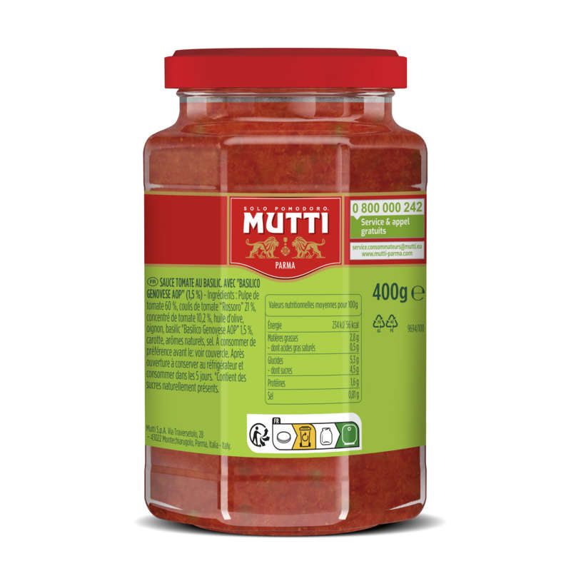 Mutti Sauce Tomate Basilique 400g