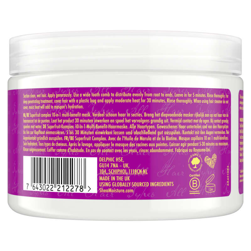 Shea Moisture masque cheveux femme superfruit complex 355ml