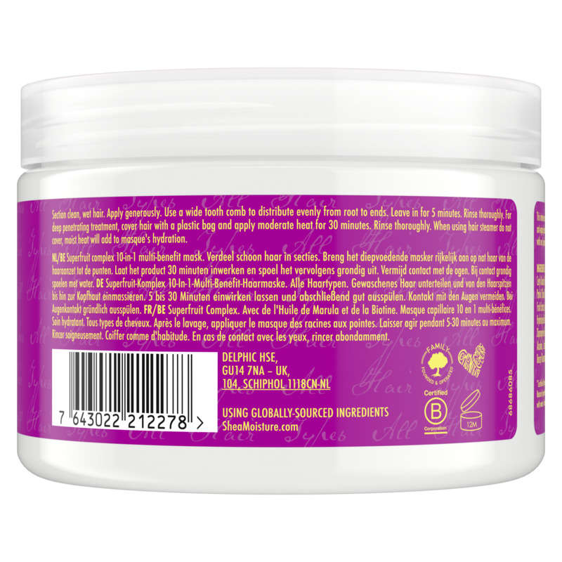 Shea Moisture masque cheveux femme superfruit complex 355ml