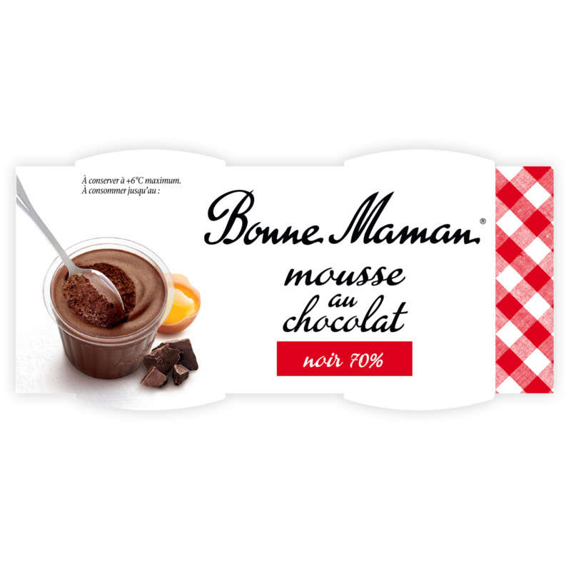 Bonne Maman Mousse Au Chocolat Noir 70% Intense 4x50g