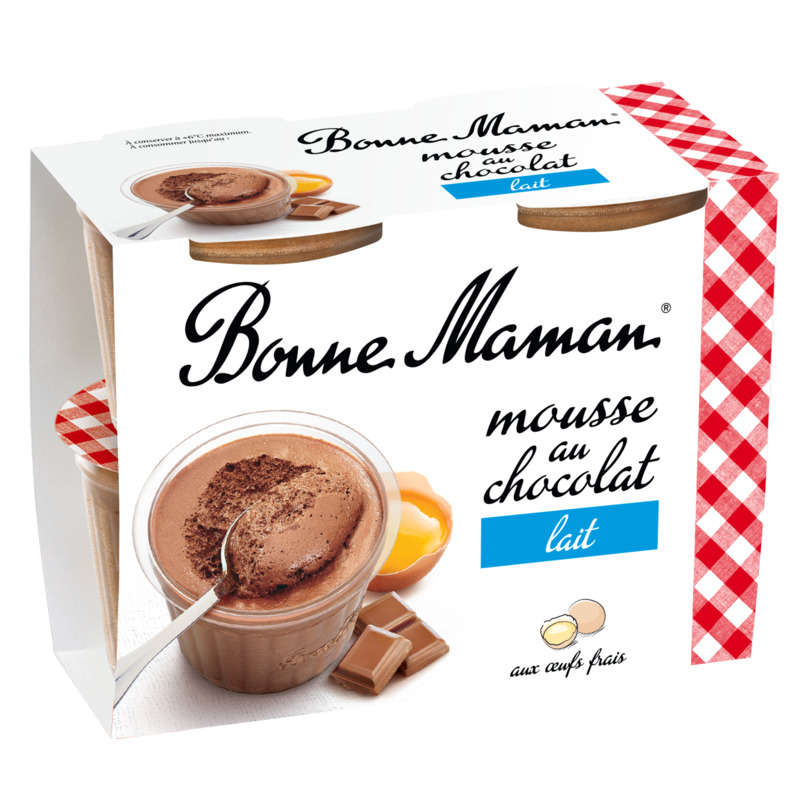 Bonne Maman Mousse Au Chocolat Au Lait 4x50g