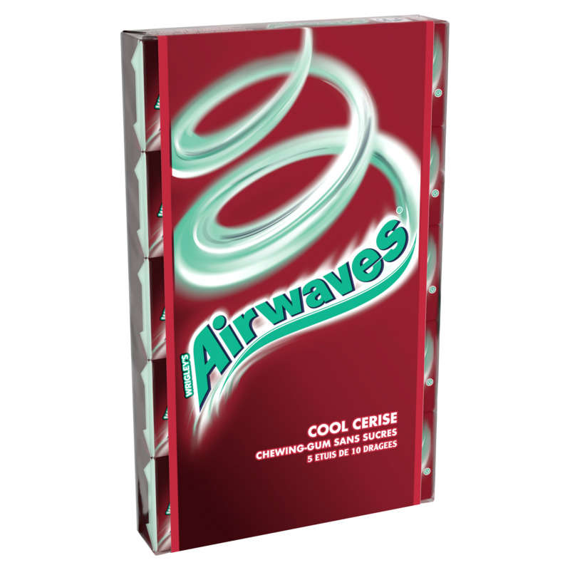 Airwaves cool cerise 5 étuis de 10 dragées 70g