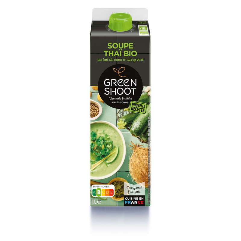 GreenShoot Soupe Courgette Lait De Coco & Curry Vert Bio 1L