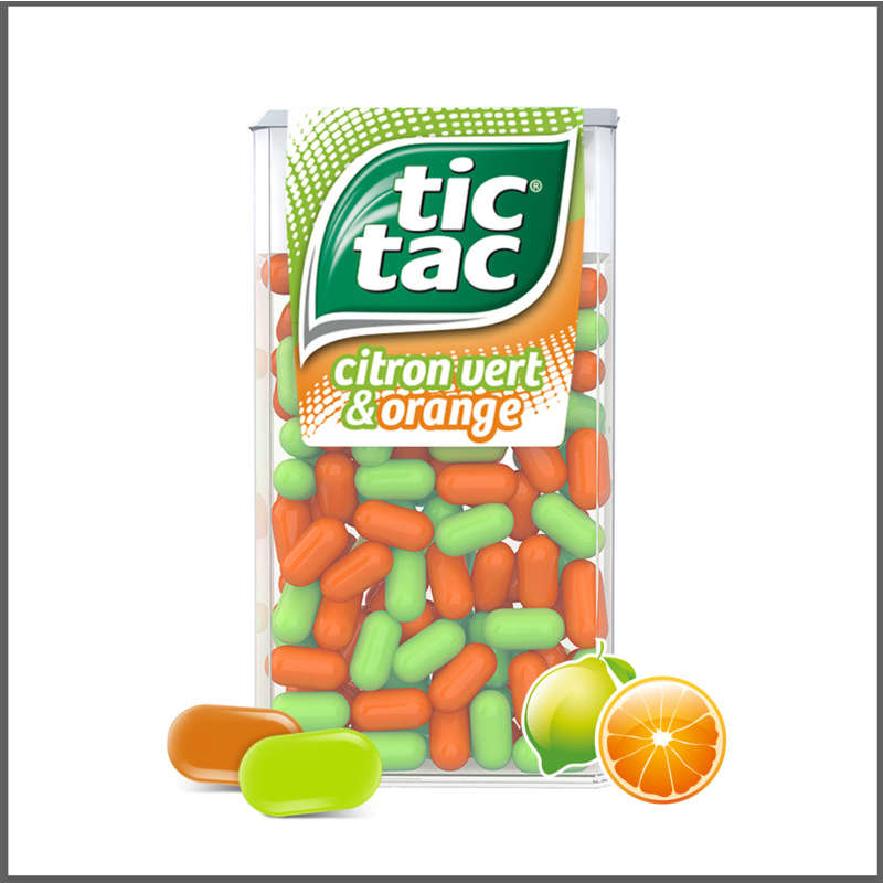 Tic Tac Bonbons Goût Orange & Citron Vert x110