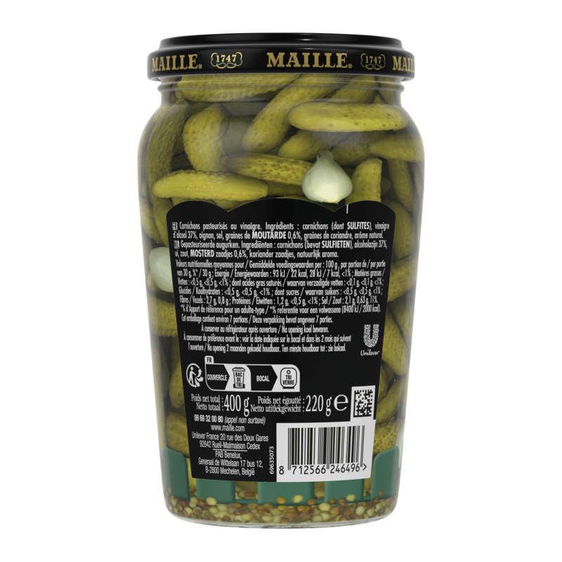 Maille Cornichons Extra-Fins L'Original Bocal 220g