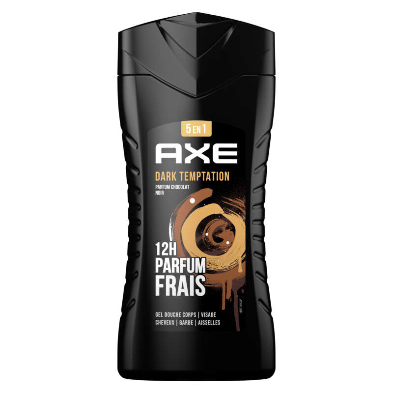 Axe Gel Douche Homme 5 en 1 Dark Temptation Parfum Chocolat Noir 250ml