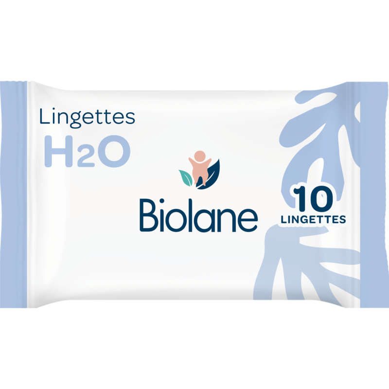 Biolane Lingettes Épaisses H2O Hypoallergéniques x10