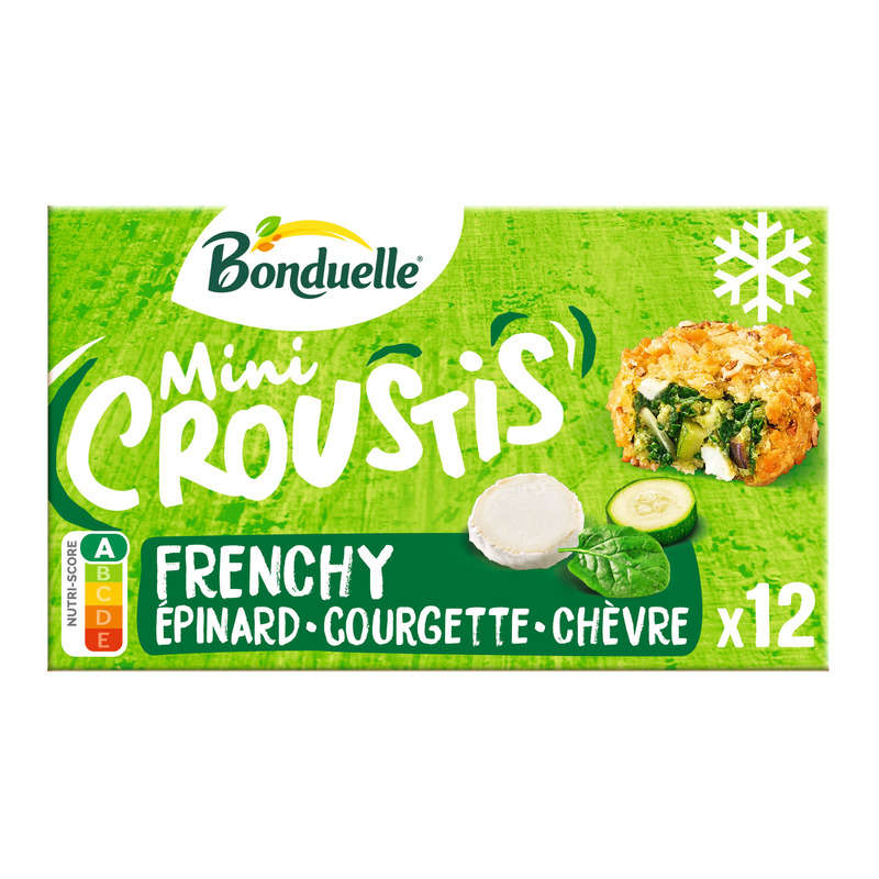 Bonduelle Mini croustis frenchy épinard courgette chèvre 240g