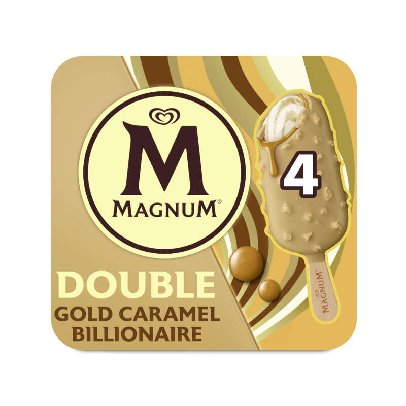 Magnum Double Gold Caramel Billionaire Bâtonnet de Glace x4 284g