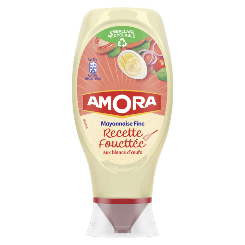 Amora Mayonnaise Fine Recette Fouettée Aux Blancs D’Œufs 398g