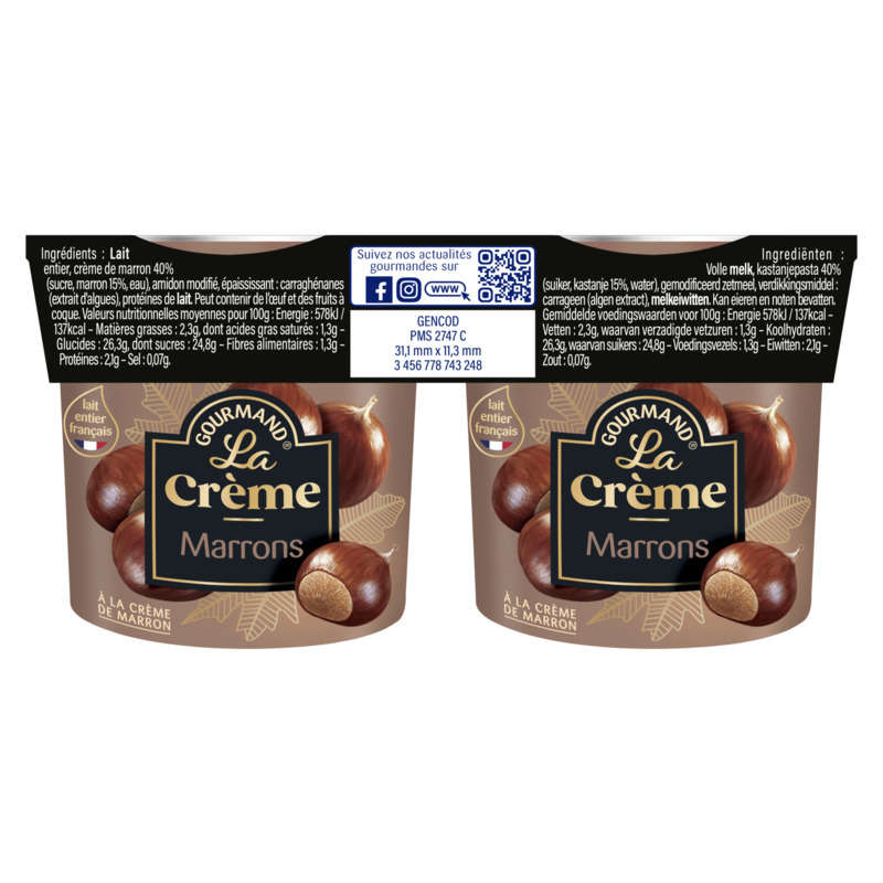 Mamie Nova crème de marrons gourmande 2x150g